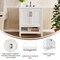 Merrick Lane Vigo Bathroom Vanity with Ceramic Sink, Carrara Marble Finish Countertop, Storage Cabinet with Soft Close Doors and Open Shelf